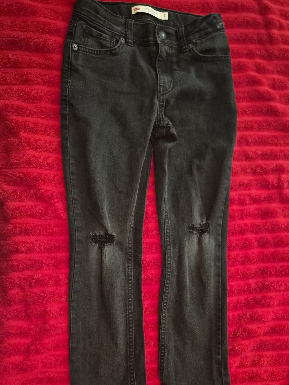 Levi's Black Skinny Ripped Knee Jeans